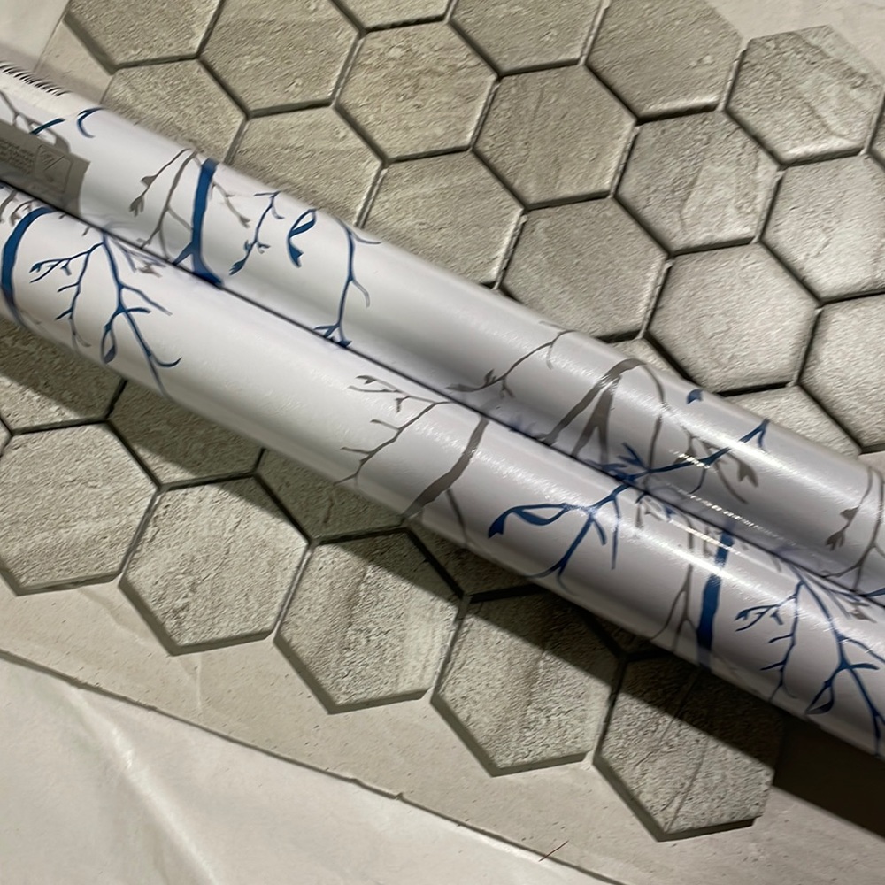 Blue and Gray Branch Contact Paper
